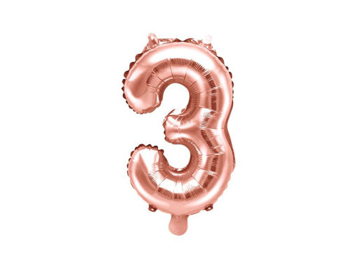 Picture of FOIL BALLOON NUMBER 3 ROSE GOLD 16 INCH
